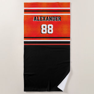 Basketball Nom et Jersey Numéro Serviette de plage