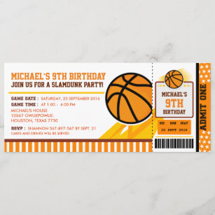 Invitations Faire Part Cartes Anniversaire Basket Ball Zazzle