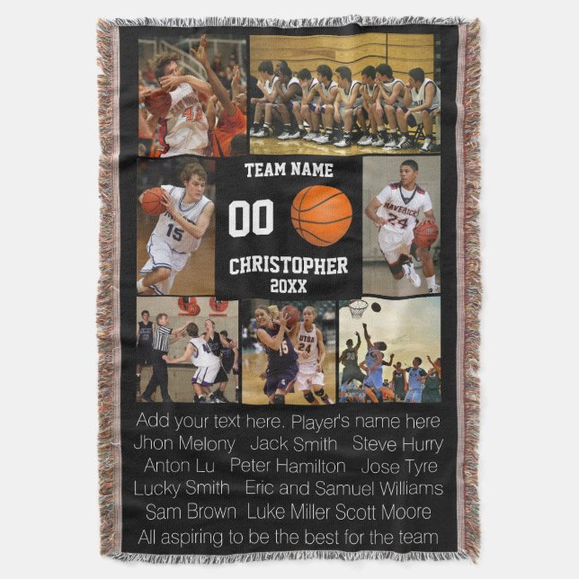 Basketball photo collage polaire couverture (devant Vertical)