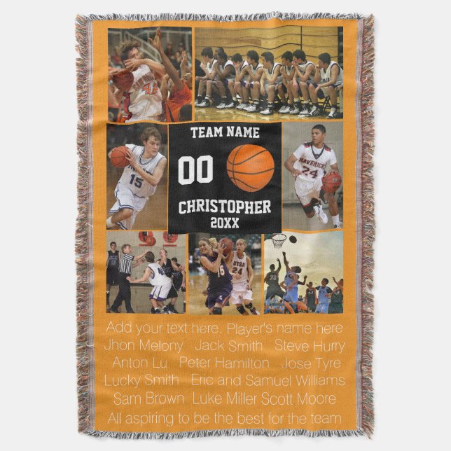 Basketball photo collage polaire couverture (devant Vertical)