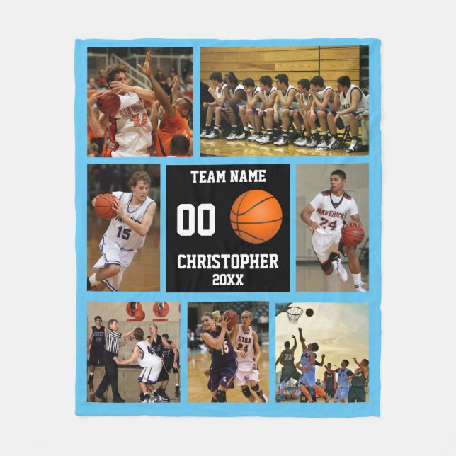 Basketball photo collage polaire couverture (Devant)