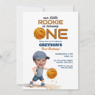 Basketball Rookie 1er anniversaire Invitation phot