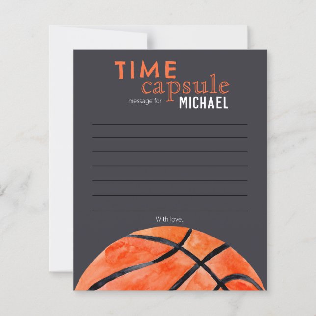 Basketball Sports Boy 10th Birthday Time Capsule (Devant)