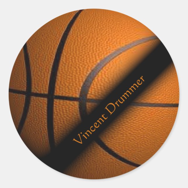 Basketball Sports Guest ID Tags Stickers (Devant)