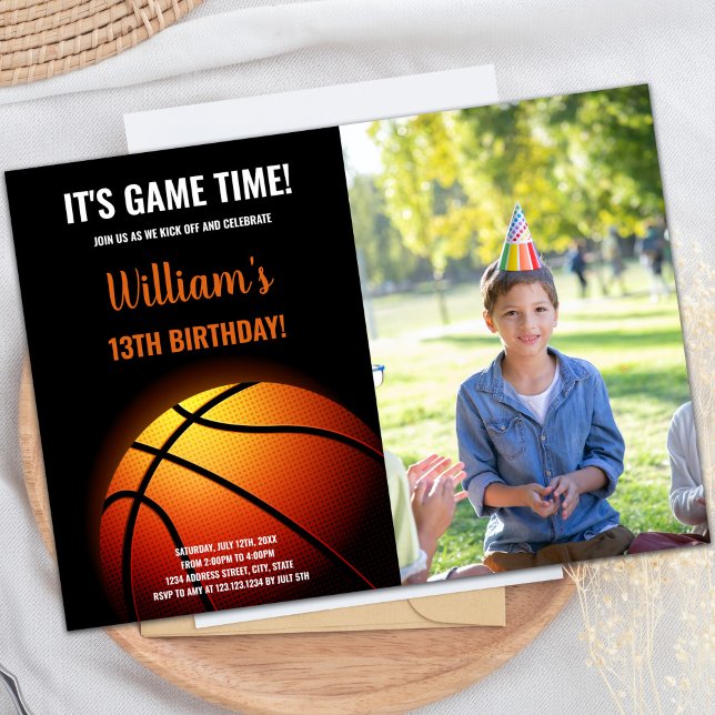 Basketball Sunshine Invitation d'anniversaire avec (Basketball Sun Shine Birthday Invitations photo)