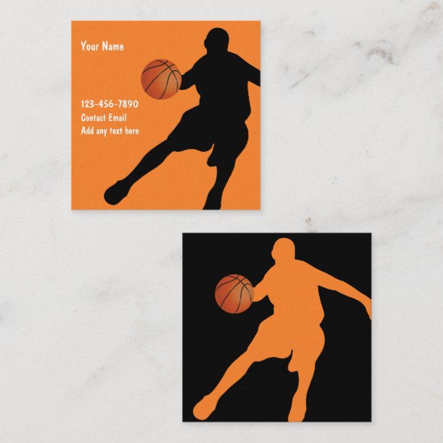 Basketball thème Cool deux Cartes de visite latéra (Devant / Derrière)