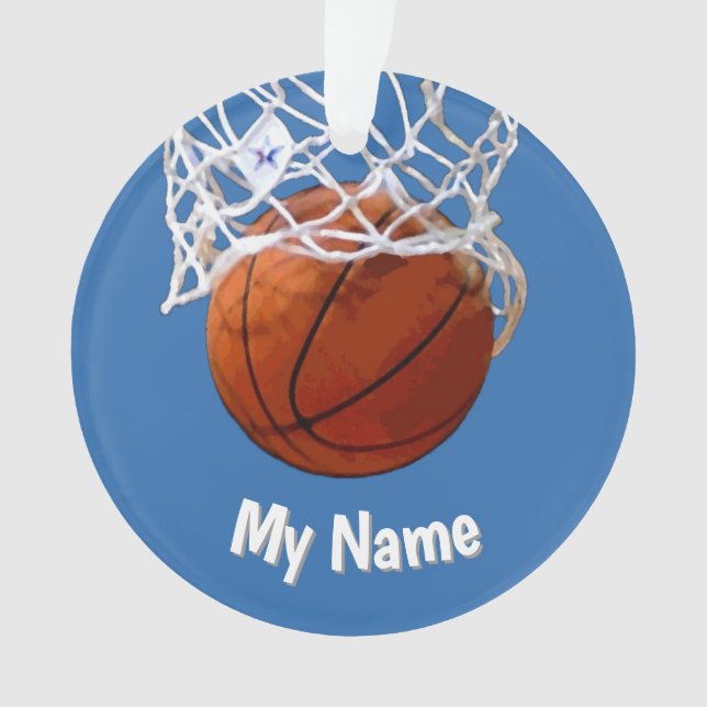 Basketball Your Name Custom Steel Blue Background (devant)