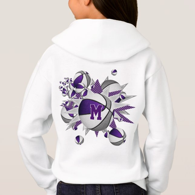 Baskets et étoiles gris violet pour fille (Dos)