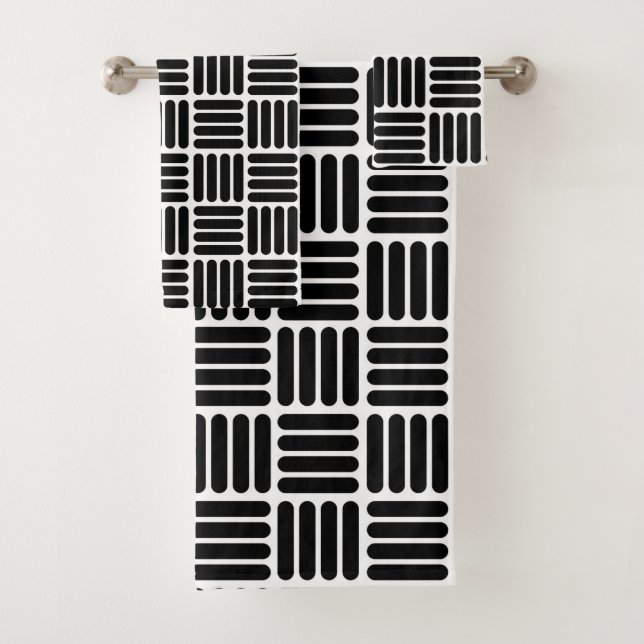 Basketweave noir et blanc moderne a inspiré la (En situation)