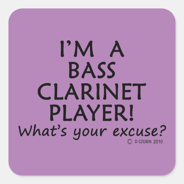 Bass Clarinet Player Pardon Sticker Carré (Devant)