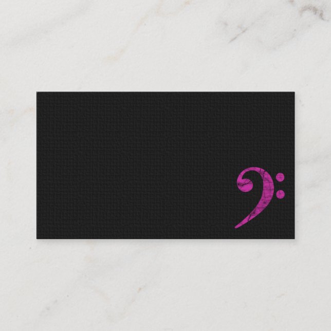 Bass Clef Symbole Fuschia Musicien Carte de visite (Devant)
