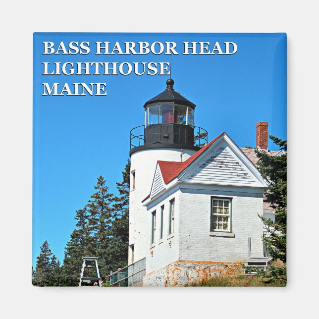 Bass Harbour Head Lighthouse, Maine Carré Magnet (Devant)