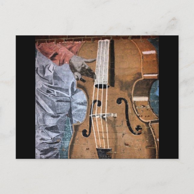 Bass Player Mural Downtown Fresno Carte postale (Devant)