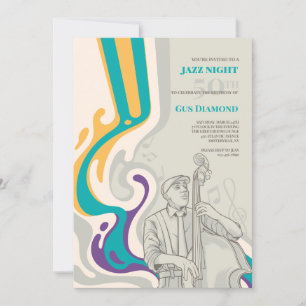 Bass Waves Musical Anniversaire Invitation