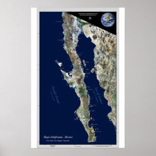 Basse-Californie, Mexique : affiche satellite
