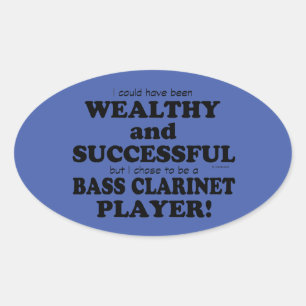Basse Clarinet Wealthy & succès Oval Sticker