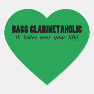 Basse Clarinetaholic Vie Coeur Sticker
