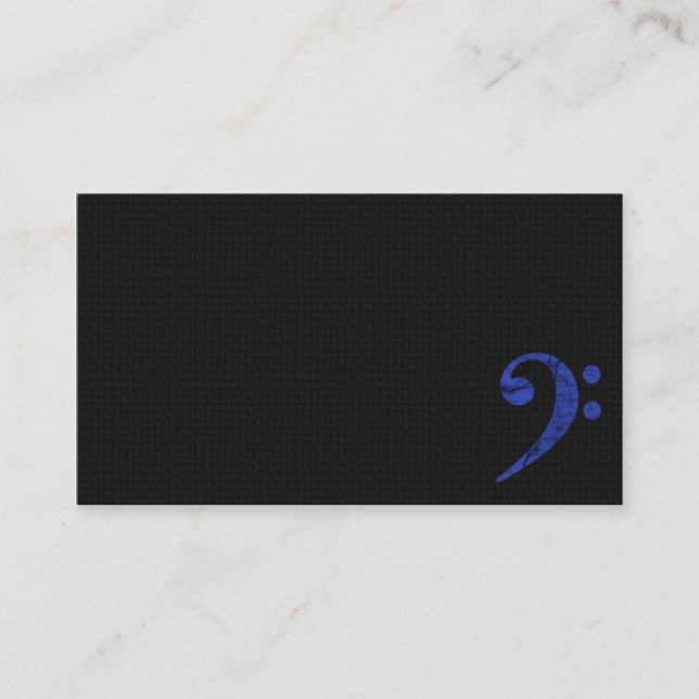 Basse Clef Symbole Bleu Musicien Carte de visite (Devant)