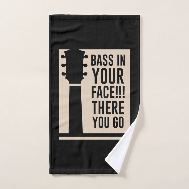 Basse de musique de guitare dans votre visage (Serviette à main)