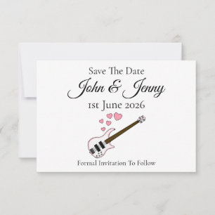 Basse Guitare Musicien Mariage Enregistrer La Date
