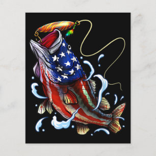 Basse Pêche Poisson Drapeau américain Pêche patrio