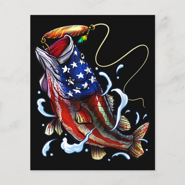 Basse Pêche Poisson Drapeau américain Pêche patrio (Devant)