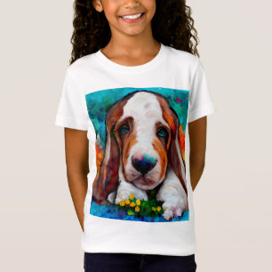 Basset chien hound filles T-shirt