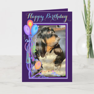 Basset Cute Hound Sur Carte Amusante Anniversaire 