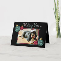 Basset de Noël sur carte mignonne avec Sucre de ca