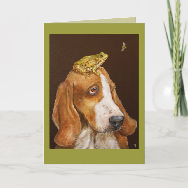 Basset, grenouille et carte de vol (Devant)