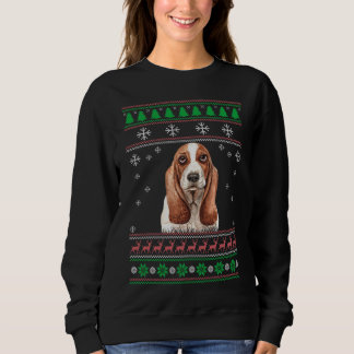 Basset Hound Amoureux des chiens Vilain Noël Sweat