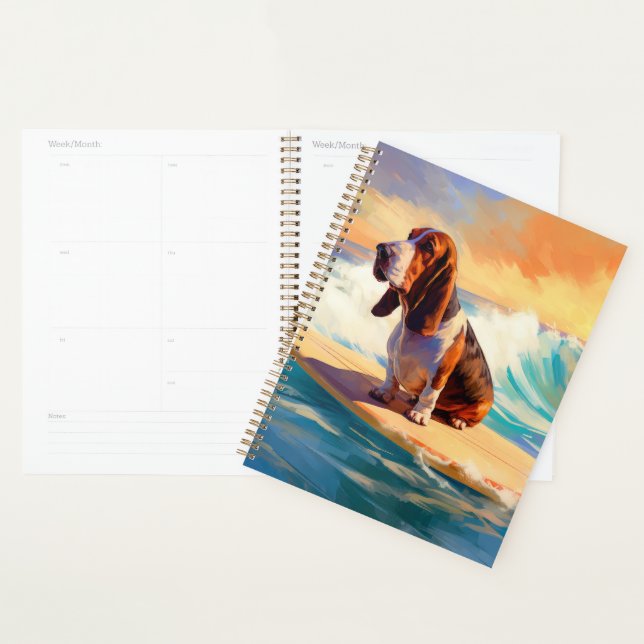 Basset Hound Beach Surf Peinture (Devant avec enveloppe)