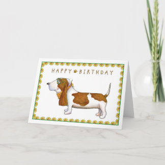 Basset Hound Bonne carte de voeux d'anniversaire