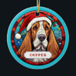 Basset Hound Ceramic Circle Ornement<br><div class="desc">Cette image est copyright Lee ArtHaus</div>