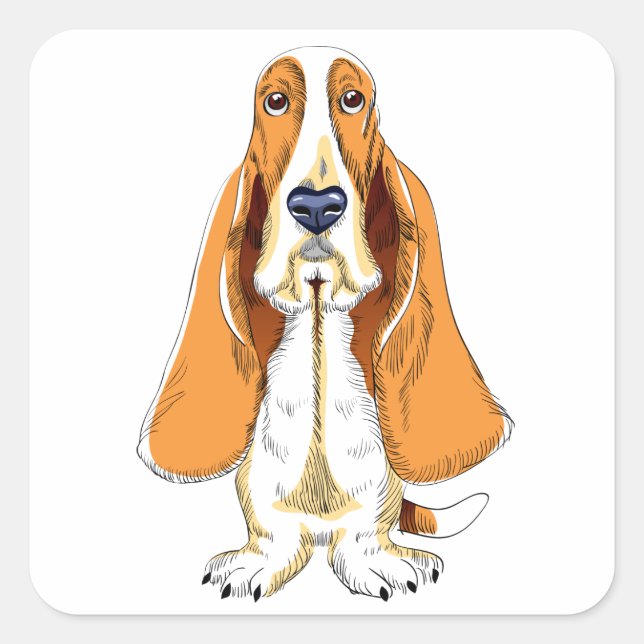Basset Hound Chien Chien Chien Sticker / Étiquette (Devant)