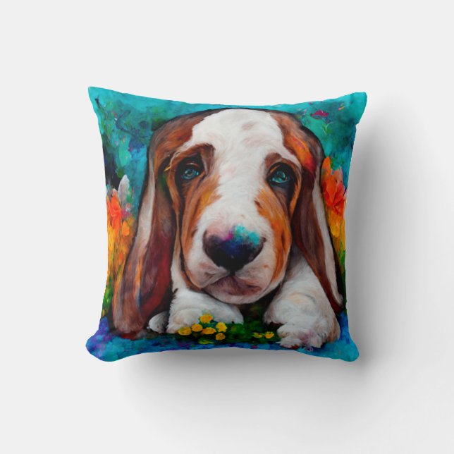 Basset hound chien mignon coussin (Recto)