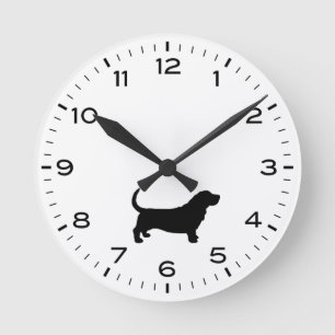 Basset Hound Chien race Silhouette Horloge ronde