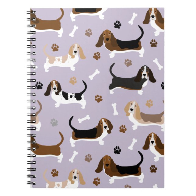 Basset Hound Chig Bones and Paws Carnet (Devant)