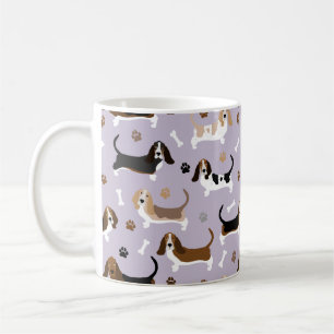 Basset Hound Chig Bones and Paws Coffee Mug