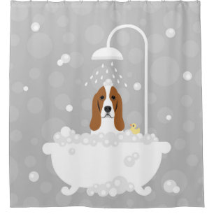 Basset Hound Douche Chien rideau