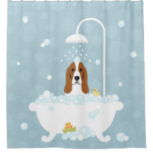 Basset Hound Douche Chien rideau