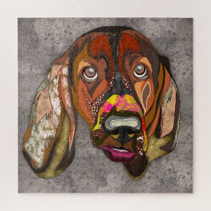Basset Hound face laid Jigsaw Puzzle