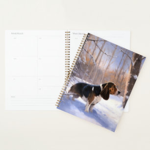 Basset Hound Laissez tomber la neige Noël