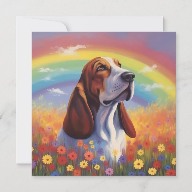 Basset Hound Nom personnalisé Chien Rainbow Sympat (Devant)