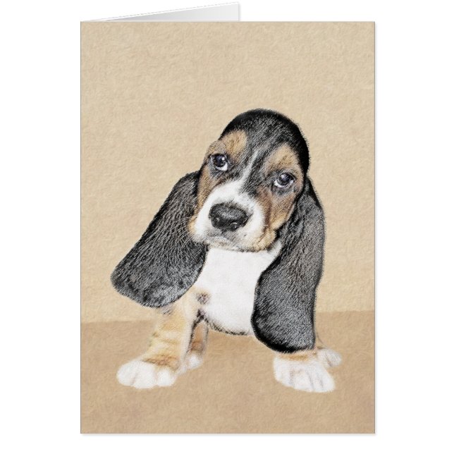 Basset Hound Peinture Chiot - Art Chien original (Devant)