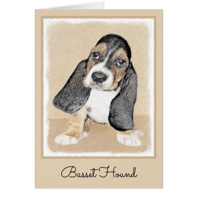 Basset Hound Peinture Chiot - Art Chien original (Devant)