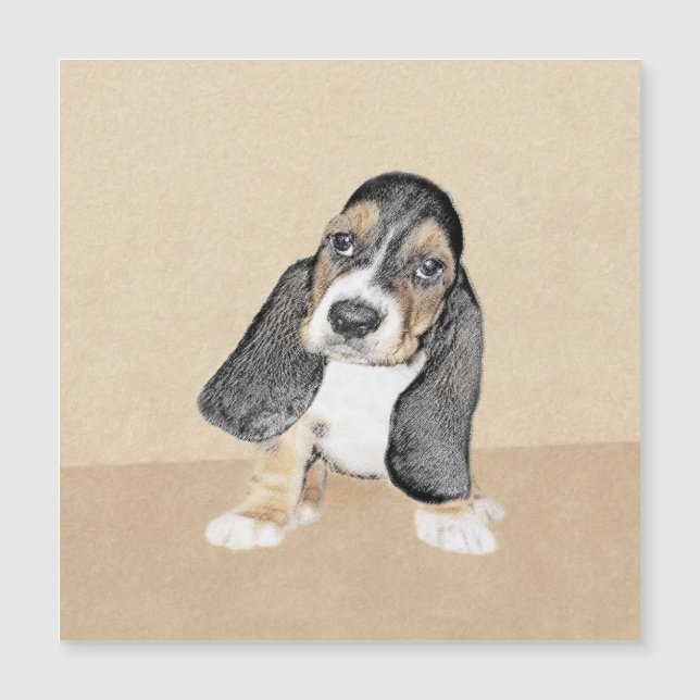 Basset Hound Peinture Chiot - Art Chien original (Devant)