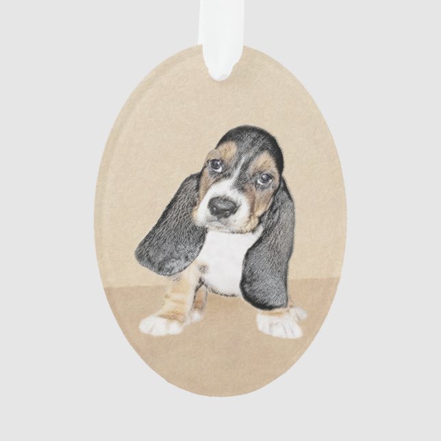 Basset Hound Peinture Chiot - Art Chien original (dos)