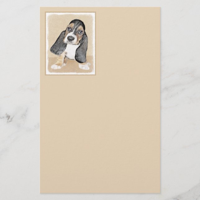 Basset Hound Peinture Chiot - Art Chien original (Devant)