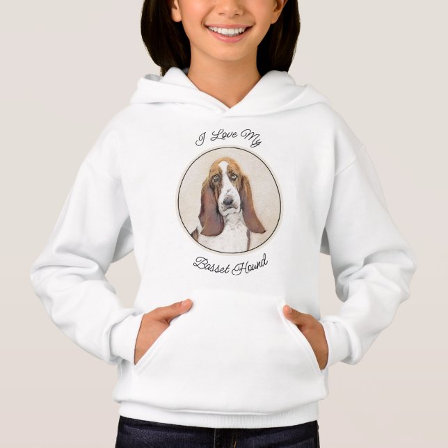 Basset Hound Peinture - Cute Original Chien Art (Devant)